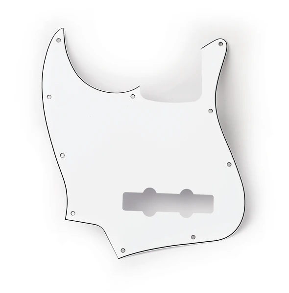 Fender Pickguard, Jazz Bass (Left-Hand), 10-Hole Mount, White, 1-Ply - Fender 1 Fender Pickguard, Jazz Bass (Left-Hand), 10-Hole Mount, White, 1-Ply - Fender