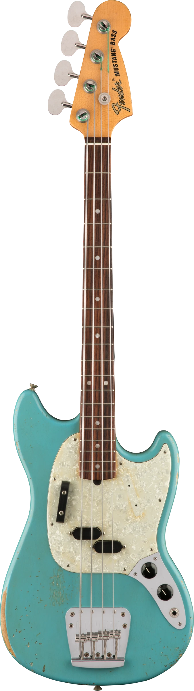 Fender JMJ Road Worn Mustang Bass, Rosewood Fingerboard, Faded Daphne Blue - Fender 1 Fender JMJ Road Worn Mustang Bass, Rosewood Fingerboard, Faded Daphne Blue - Fender