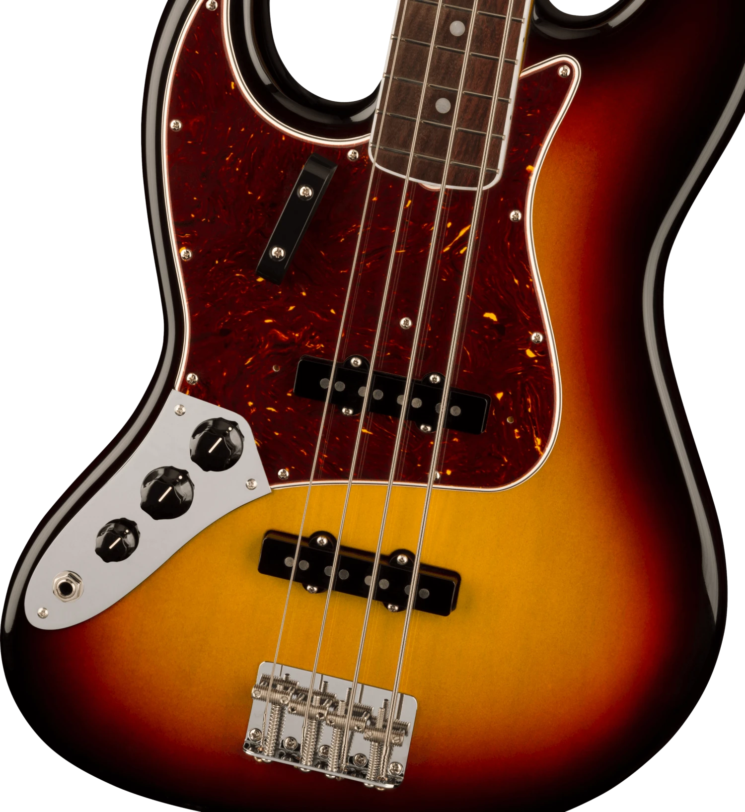 Fender American Vintage II 1966 Jazz Bass Left-Hand, Rosewood Fingerboard, 3-Color Sunburst - Fender 4 Fender American Vintage II 1966 Jazz Bass Left-Hand, Rosewood Fingerboard, 3-Color Sunburst - Fender - Image 4