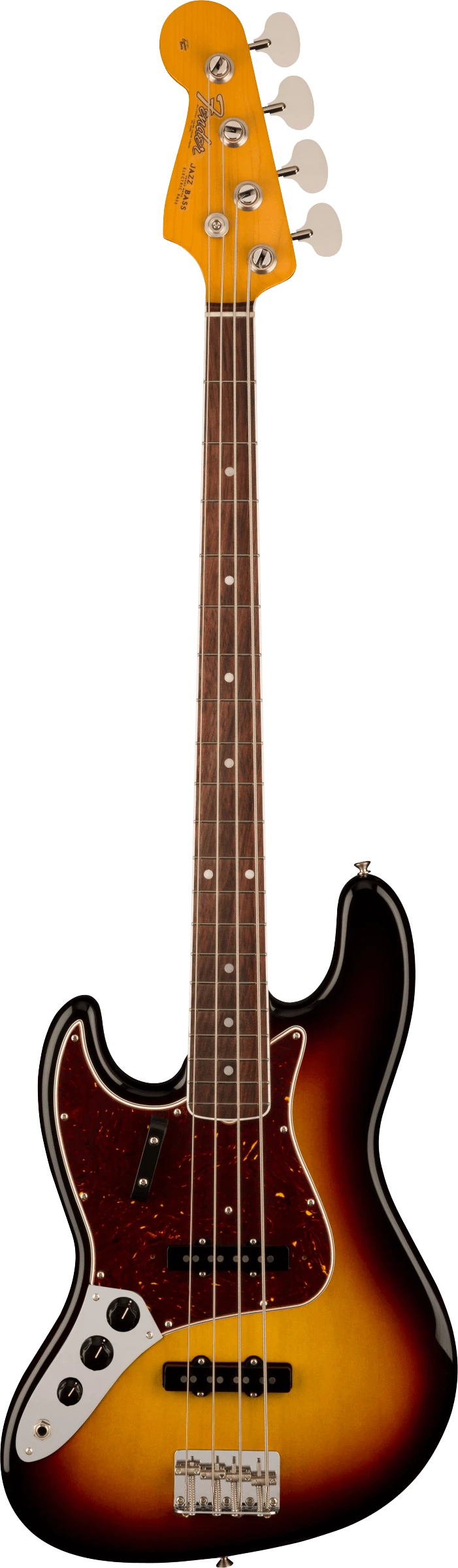 Fender American Vintage II 1966 Jazz Bass Left-Hand, Rosewood Fingerboard, 3-Color Sunburst - Fender 1 Fender American Vintage II 1966 Jazz Bass Left-Hand, Rosewood Fingerboard, 3-Color Sunburst - Fender
