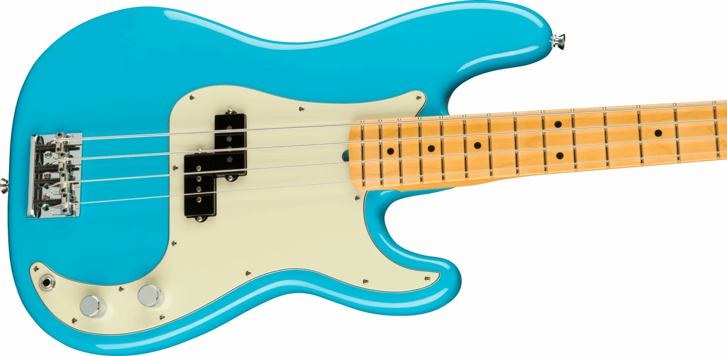 Fender American Professional II Precision Bass, Maple Fingerboard, Miami Blue - Fender 3 Fender American Professional II Precision Bass, Maple Fingerboard, Miami Blue - Fender - Image 3