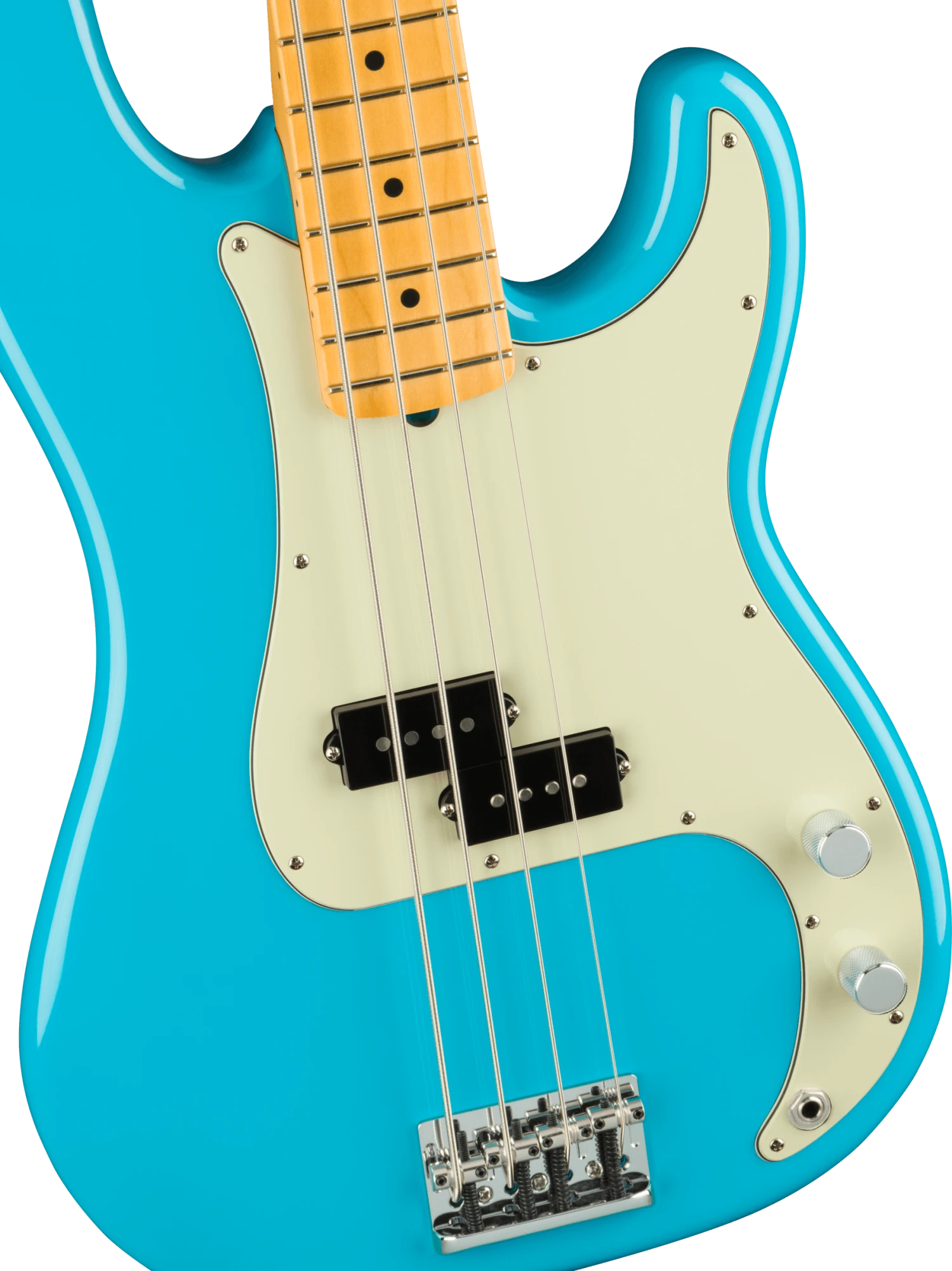Fender American Professional II Precision Bass, Maple Fingerboard, Miami Blue - Fender 4 Fender American Professional II Precision Bass, Maple Fingerboard, Miami Blue - Fender - Image 4