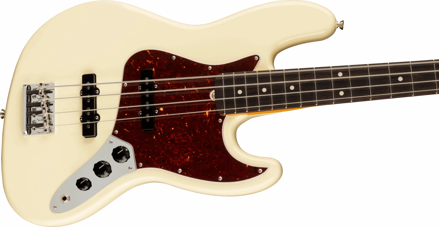 Fender American Professional II Jazz Bass, Rosewood Fingerboard, Olympic White - Fender 3 Fender American Professional II Jazz Bass, Rosewood Fingerboard, Olympic White - Fender - Image 3