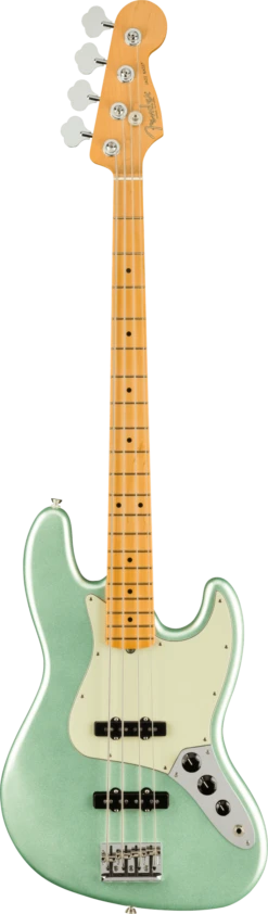 Fender American Professional II Jazz Bass, Maple Fingerboard, Mystic Surf Green - Fender