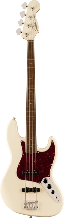 Squier Limited Edition Classic Vibe™ Mid-'60s Jazz Bass®, Laurel Fingerboard, Tortoiseshell Pickguard, Olympic White - Squier