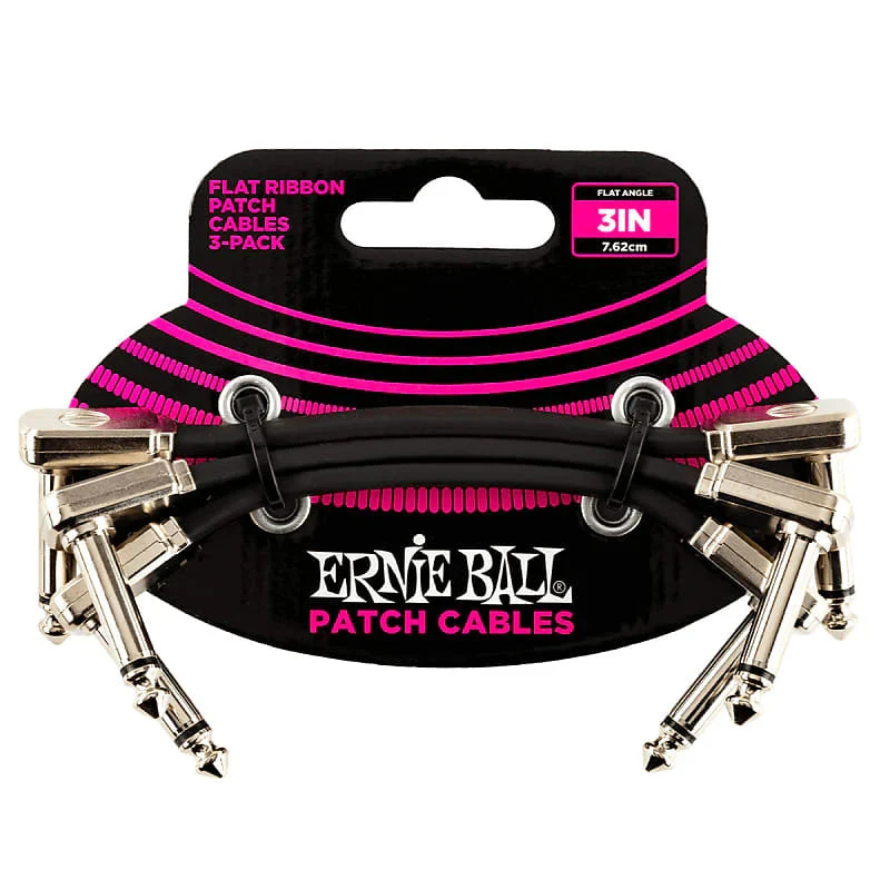 Ernie Ball - Flat Ribbon Patch Cable 3 Packs - Ernie Ball 1 Ernie Ball - Flat Ribbon Patch Cable 3 Packs - Ernie Ball