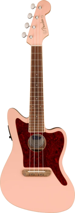 Fender Fullerton Jazzmaster Uke, Walnut Fingerboard, Tortoiseshell Pickguard, Shell Pink - Fender