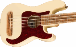 Fender Fullerton Precision Bass Uke, Walnut Fingerboard, Tortoiseshell Pickguard, Olympic White - Fender -Zedem Sale Store 0970583505 fen ins cbr 1 nr