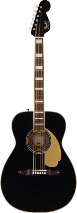 Fender California Vintage Malibu W/Case, Gold Pickguard, Matching Headstock, Black - Fender