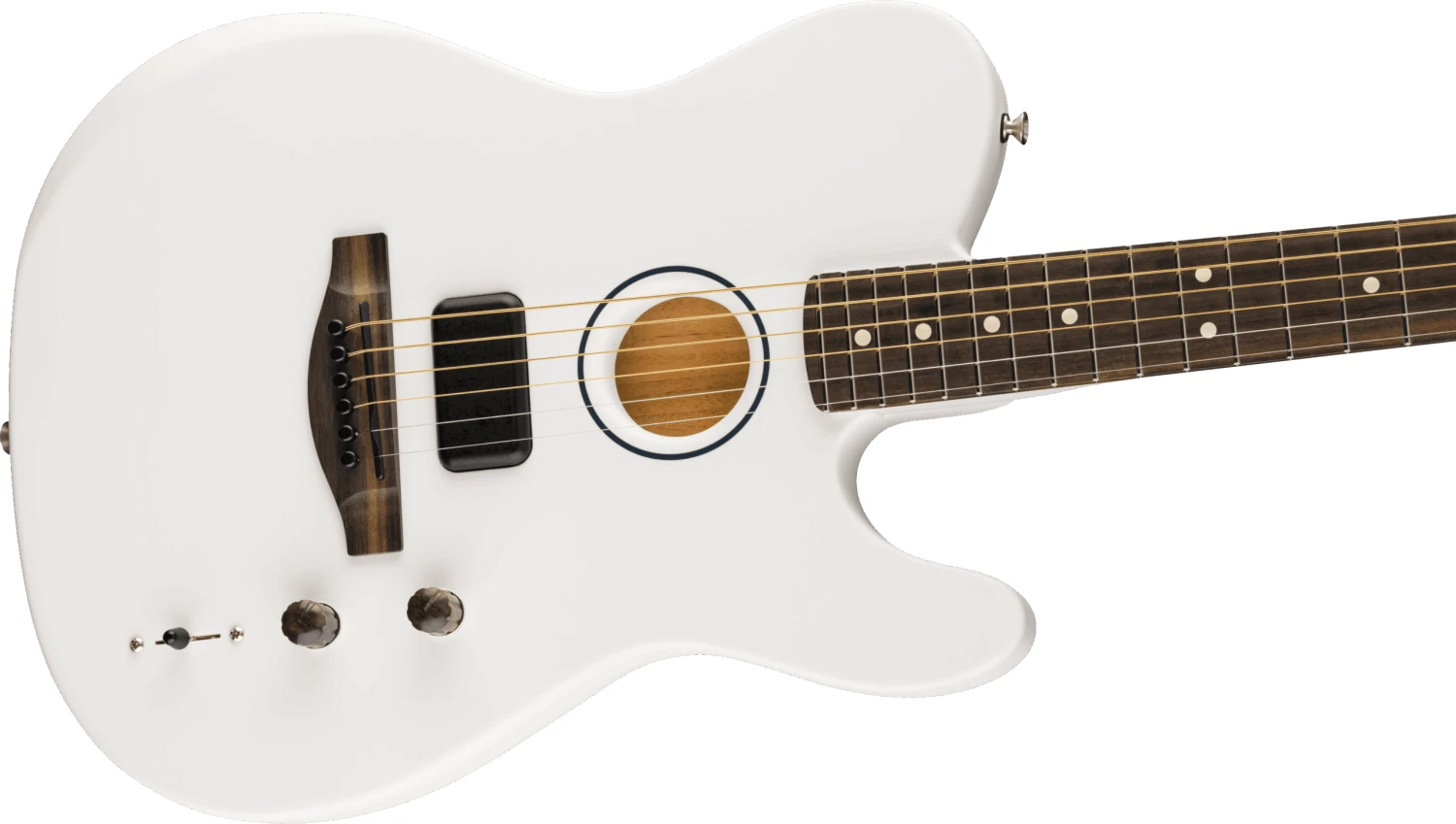 Fender Finneas Acoustasonic Player Telecaster, Satin Arctic White - Fender 4 Fender Finneas Acoustasonic Player Telecaster, Satin Arctic White - Fender - Image 4
