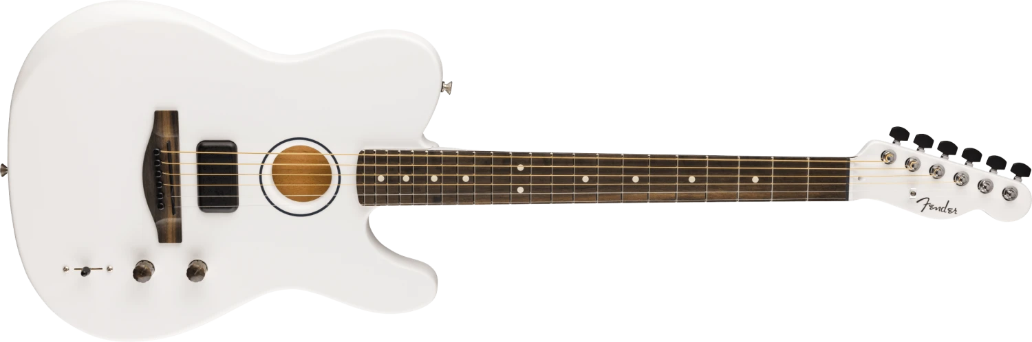 Fender Finneas Acoustasonic Player Telecaster, Satin Arctic White - Fender 3 Fender Finneas Acoustasonic Player Telecaster, Satin Arctic White - Fender - Image 3
