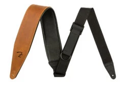 Fender Right Height Leather Strap, Cognac, 2.5" - Fender