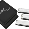 Fender Blues Deluxe Harmonica, Pack Of 3, With Case - Fender -Zedem Sale Store 0990701021 merch frt 001 nr