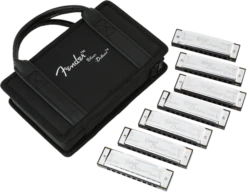 Fender Blues Deluxe Harmonica, Pack Of 7, W/Case - Fender