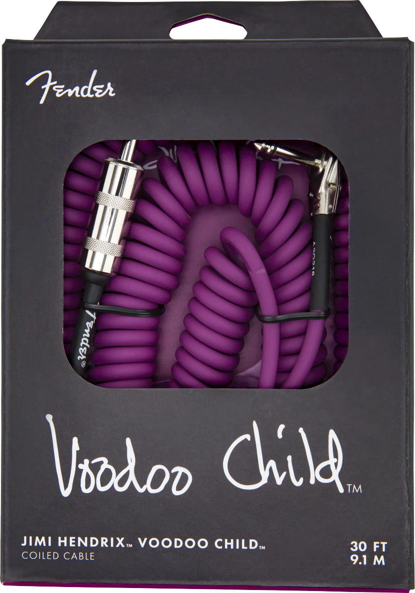 Fender Hendrix Voodoo Child Coil Instrument Cable, Straight/Angle, 30' - Purple - Fender 2 Fender Hendrix Voodoo Child Coil Instrument Cable, Straight/Angle, 30' - Purple - Fender - Image 2