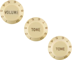 Fender Stratocaster Knobs, Aged White (Volume, Tone, Tone) (3) Left-Handed - Fender