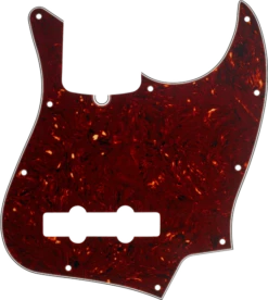 Fender 4-Ply Pickguard, Jazz Bass, 10-Hole Mount (with Truss Rod Notch) - Tortoise Shell - Fender