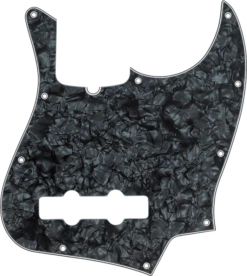 Fender Pickguard, Jazz Bass, 10-Hole Mount, Black Pearl, 4-Ply - Fender