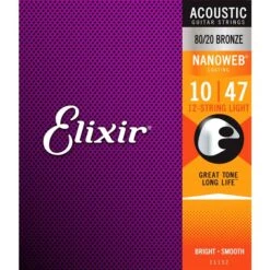 Elixir Acoustic 12 String Nanoweb 80/20 Light 10-47 - Elixir