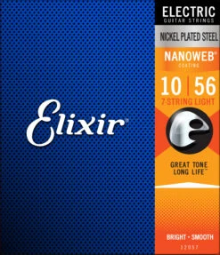ELIXIR 7-String Light Electric Nickel Plated Steel With Nanoweb Coating .010 - .056 - Elixir -Zedem Sale Store 12057 hqw 2