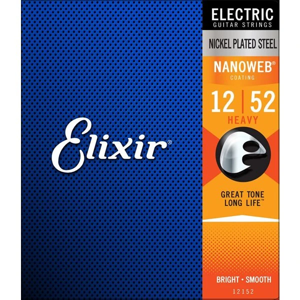 Elixir Electric Guitar Strings Nanoweb Heavy 12-52 - Elixir 1 Elixir Electric Guitar Strings Nanoweb Heavy 12-52 - Elixir