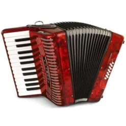 Hohner 1303-RED 12 Bass, 37 Keys Piano Accordion Red W/Gig Bag & Strap - Red - Hohner