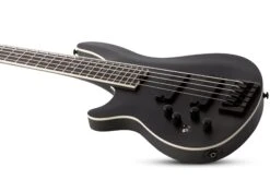 Schecter SLS Elite-5 "Evil Twin" Left-Handed Satin Black - Schecter -Zedem Sale Store 1397 SHC hqw angle2