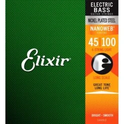 Elixir Bass Nanoweb Nickel Plated Steel 4 Str Light 45-100 - Elixir