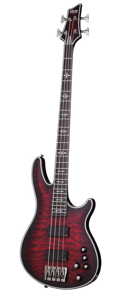 Schecter Hellraiser Extreme-4 Crimson Red Burst Satin - Schecter 1 Schecter Hellraiser Extreme-4 Crimson Red Burst Satin - Schecter