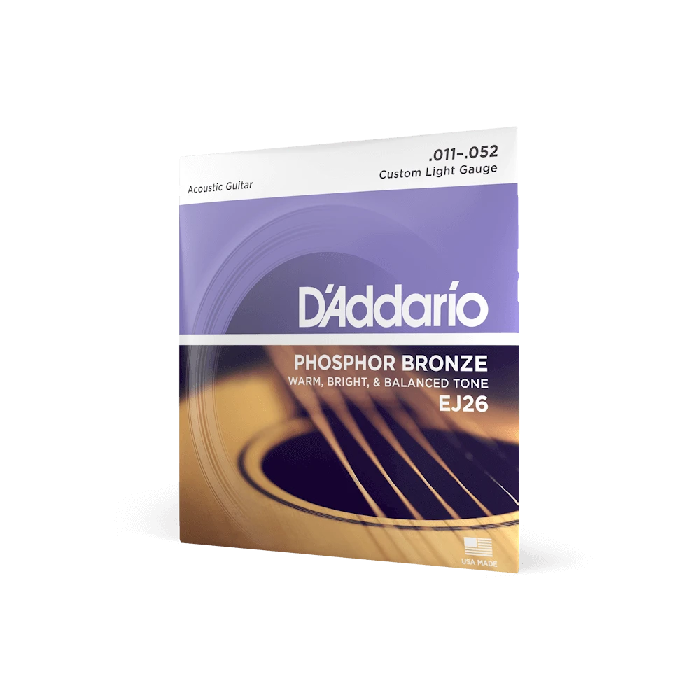 D'Addario EJ26-3D Phosphor Bronze Acoustic Guitar - Custom Light 11-52 - 3 Sets - D'Addario 1 D'Addario EJ26-3D Phosphor Bronze Acoustic Guitar - Custom Light 11-52 - 3 Sets - D'Addario