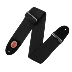 Levy's Signature Cotton Series 3" Wide Bass Guitar Strap, Black & Walnut - Levy's