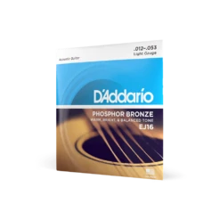 D’Addario EJ16-3D Phosphor Bronze Acoustic Guitar Strings - Light Phosphor Bronze 3 Sets - D'Addario