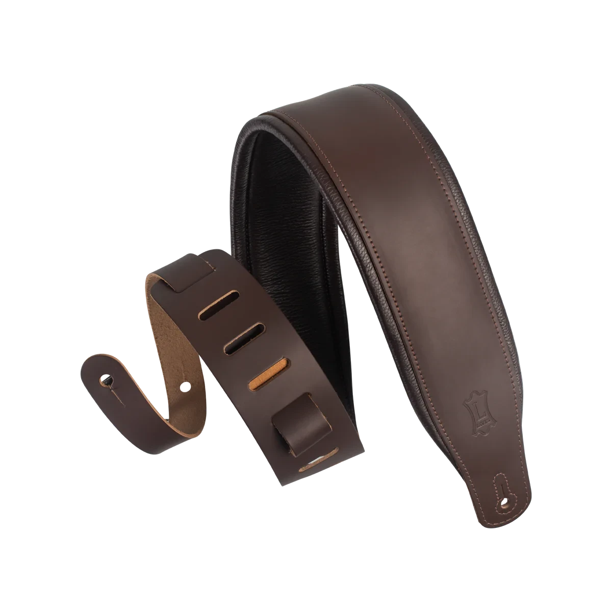 Levy's Amped Leather Series 3 Inch Wide Top Grain Leather Guitar Straps, Dark Brown - Levy's 1 Levy's Amped Leather Series 3 Inch Wide Top Grain Leather Guitar Straps, Dark Brown - Levy's