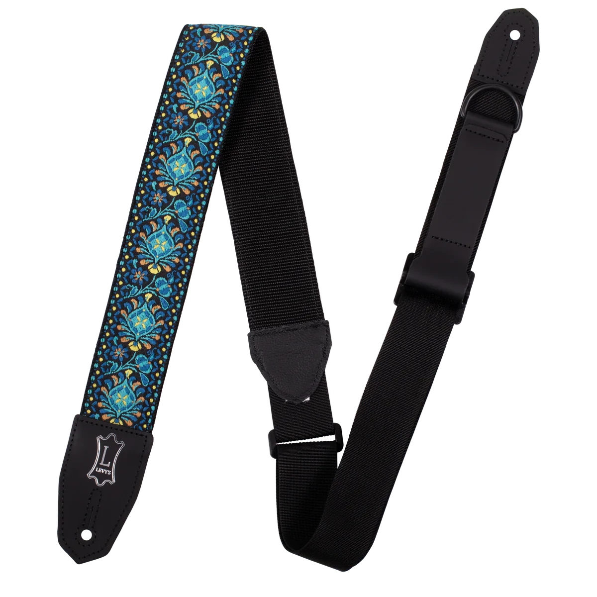 Levy's Jacquard Right Height Series Strap With Woven, Blue Black & Gold Motif - Levy's 1 Levy's Jacquard Right Height Series Strap With Woven, Blue Black & Gold Motif - Levy's