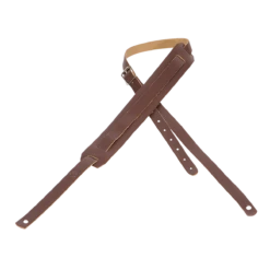 Levy's Holly Deluxe Series 3/4" Wide Genuine Leather Guitar Strap, Brown - Levy's