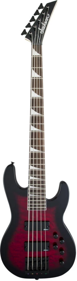 Jackson JS Series Concert Bass JS3VQ, Amaranth Fingerboard, Transparent Red Burst - Jackson