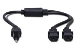 Hosa Power Y Cable, Dual IEC C13 To NEMA 5-15P, 1.5 Ft - Hosa
