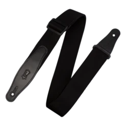 Levy's The Ebony Series 2" Wide Rayon Guitar Strap, Black - Levy's