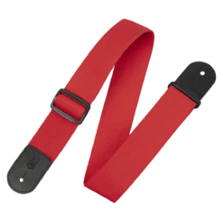 Levy's Single Tone Solid Colored Poly Series 2" Wide Guitar Strap, Red - Levy's