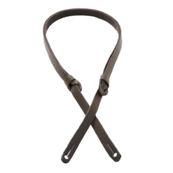 Levy's Mandolin Series 1/2" Wide Vegan Tan Leather Mandolin Strap, Dark Brown - Levy's