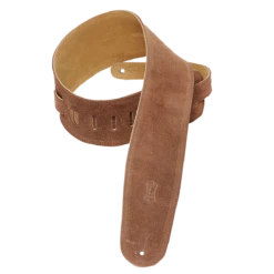 Levy's Simply Suede Series 3 1/2" Wide Bass Strap, Brown - Levy's