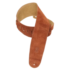 Levy's Simply Suede Series 3 1/2" Wide Bass Strap, Rust - Levy's