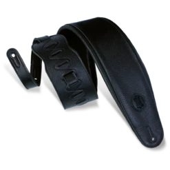 Levy's Signature Legacy Series 4 1/2" Wide Garment Leather Bass Strap, Black - Levy's