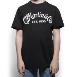 Martin Youth T Black White Script Logo, M - Martin