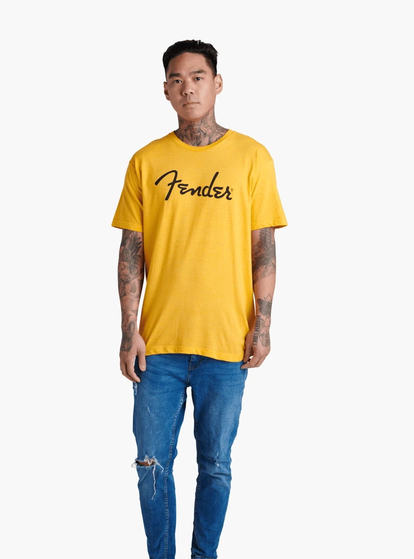 Fender Fender Spaghetti Logo T-Shirt, Butterscotch, S - Fender 1 Fender Fender Spaghetti Logo T-Shirt, Butterscotch, S - Fender