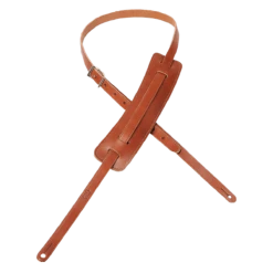Levy's Holly Deluxe Series 5/8" Wide Vegan Tan Leather Guitar Strap, Brown - Levy's