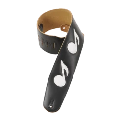 Levy's Music Note Series 3 1/2" Wide Genuine Leather Bass Strap, Music Note - Levy's