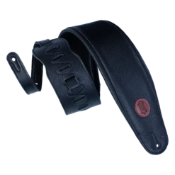 Levy's Signature Legacy Series 4 1/2" Wide Garment Leather Bass Strap, Black & Walnut - Levy's