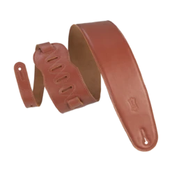 Levy's Heritage Crafted Series 3 1/2" Wide Garment Leather Bass Guitar Strap, Tan - Levy's