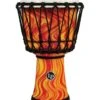 LP LP1607 World 7” Rope Tuned Circle Djembe W/ Perfect Pitch Head - Orange Marble - LP